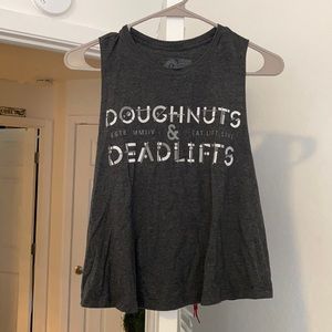 Doughnuts and deadlifts crop tank